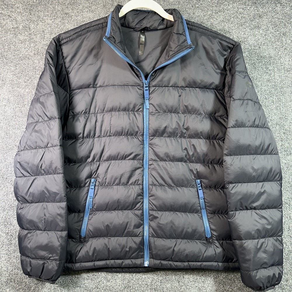 Fabletics The Packable Nylon Puffer Jacket Men's Medium Black Lightweight - Picture 1 of 11